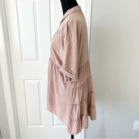 Solitaire Nude Blush Embroidery Tiered Back  Tunics - Picture 3 of 16